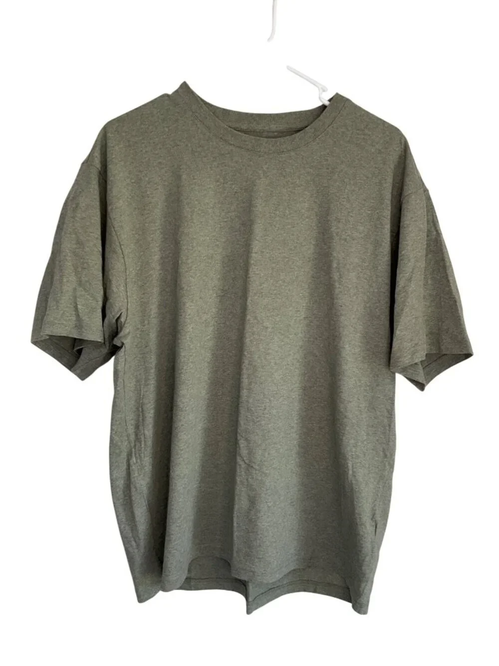 Everlane The Premium-Weight Crew in Heather Sage Green Large New Mens Tee Tshirt - Picture 4 of 12
